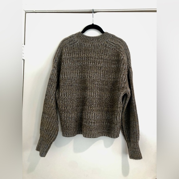 360 Sweater Logan Cardigan Wool Alpaca Mocha Brown Olive Chunky Knit S - Picture 2 of 6